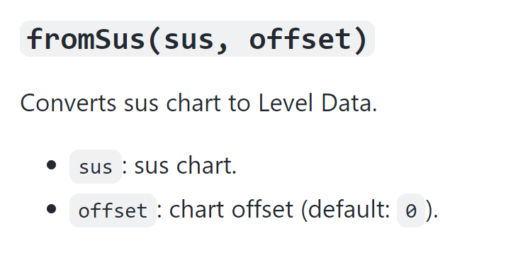 README showing readSus function